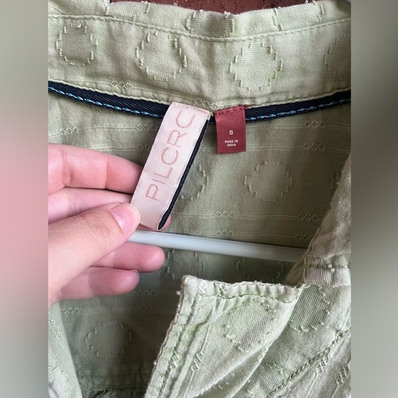 Pilcro Anthropologie The Cammie Surf Blouse in Green Size Small - Picture 6 of 11